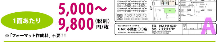 販売図面1物件1面あたり3,900円